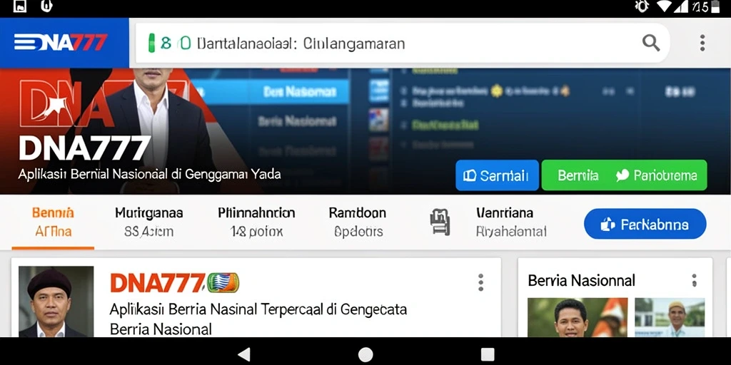 Tampilan antarmuka aplikasi DNA777 yang modern dan informatif.