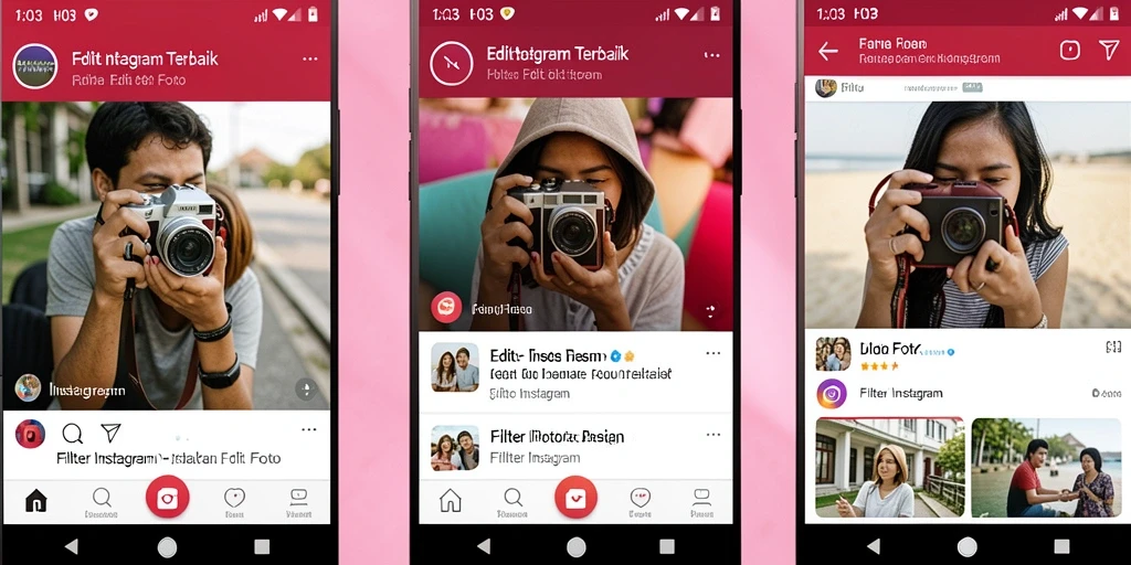 Tampilan antarmuka H03 yang intuitif untuk aplikasi Filter Instagram.