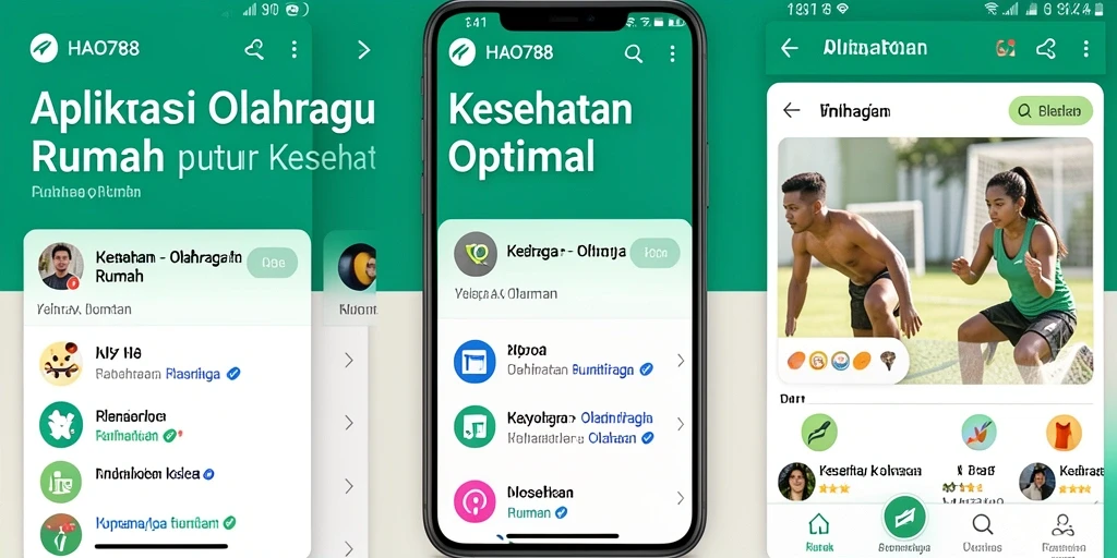 Tampilan antarmuka aplikasi HAO788 untuk olahraga rumah.