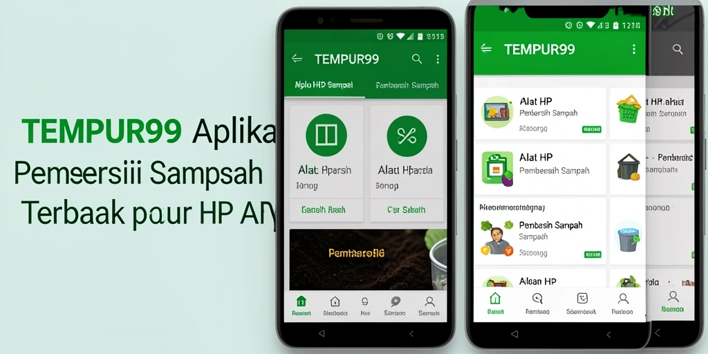 Tampilan antarmuka aplikasi TEMPUR99 saat membersihkan sampah.