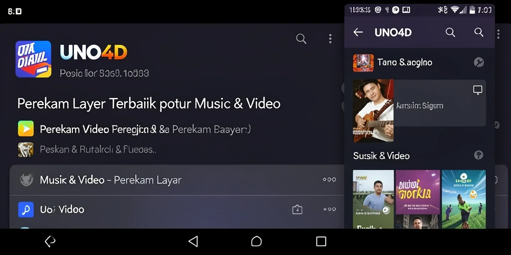 Antarmuka aplikasi UNO4D saat merekam layar.
