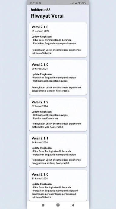 Riwayat Versi Hokiterus88 untuk Pengguna Android